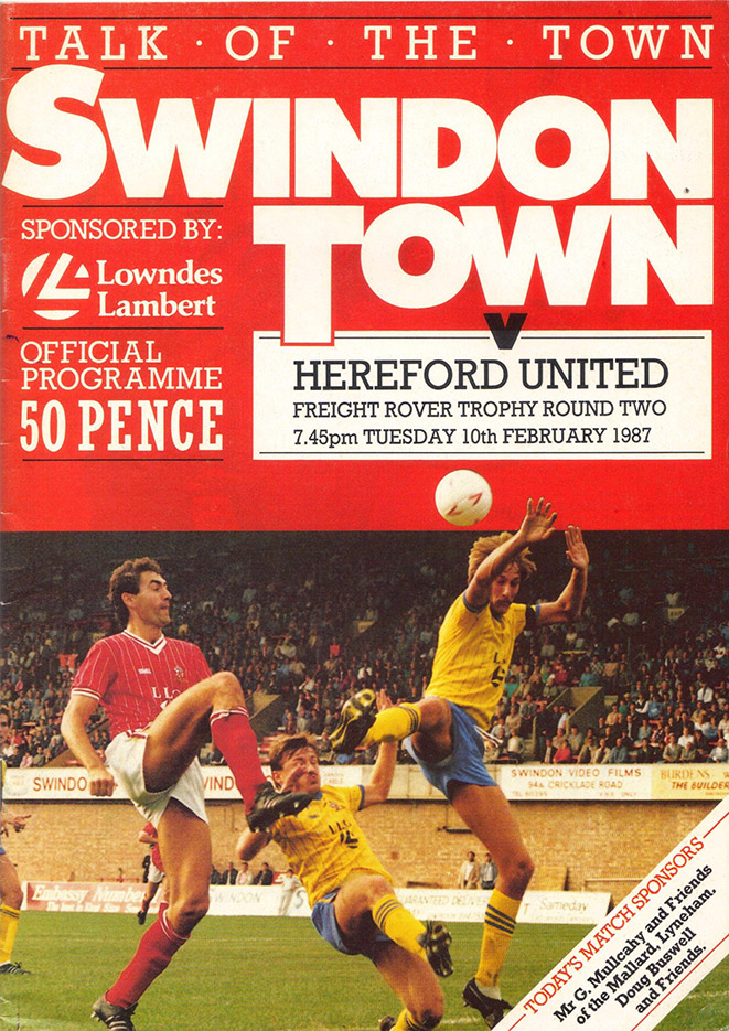 <b>Tuesday, February 10, 1987</b><br />vs. Hereford United (Home)